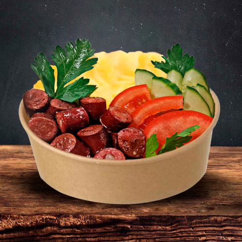 Боул з картопляним пюре та мисливськими ковбасками
