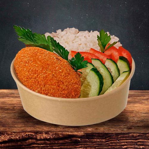Боул з рисом та котлетою по-київськи